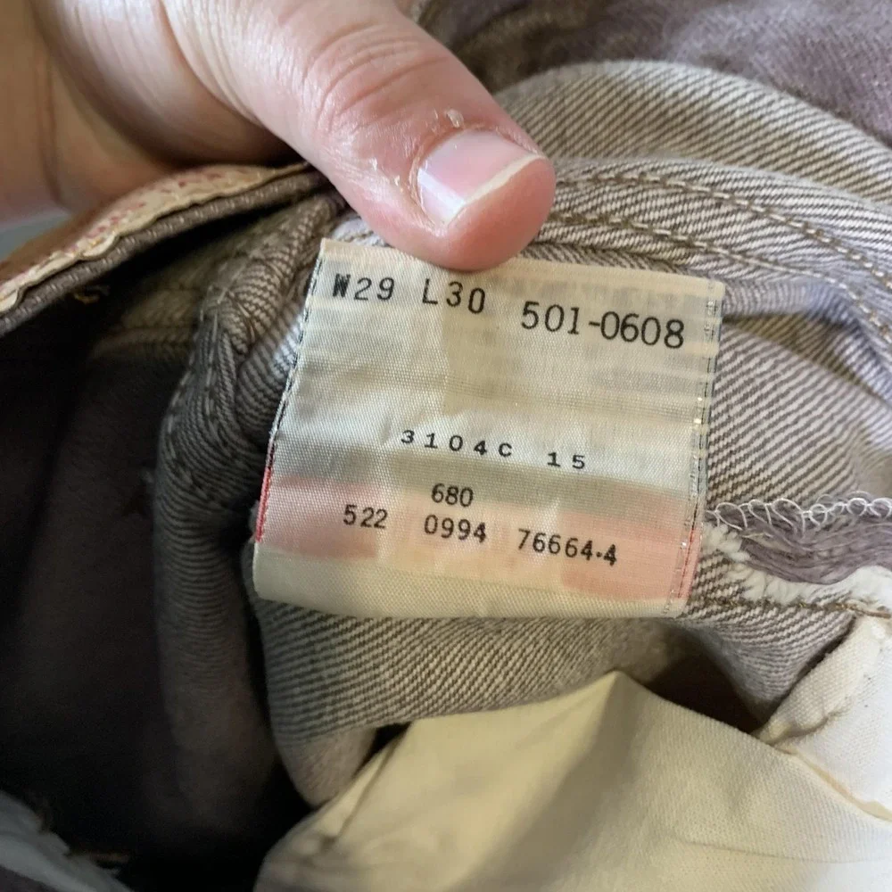 Vintage Levis 501 Jeans Mens 29x30 Brown Mauve Straight Made In‎ USA 90s NEW